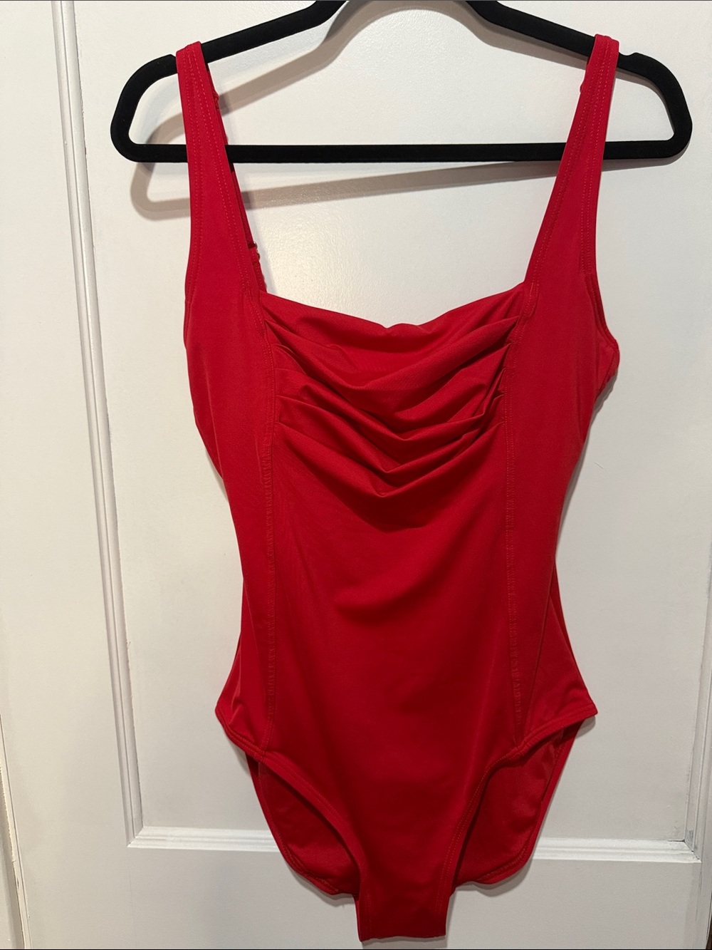 Calvin Klein Red Ruched Front One-Piece Swimsuit